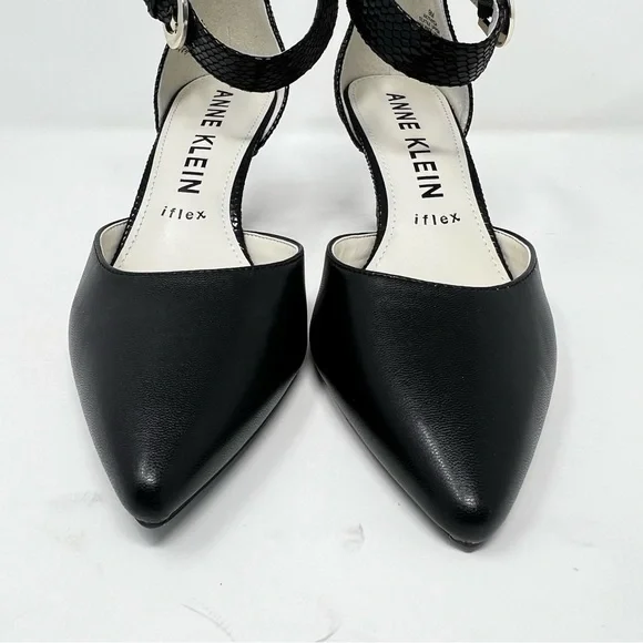 Anne Klein Black Textured Heels - Picture 4 of 8